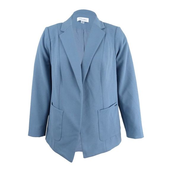 Calvin Klein Women's Plus Size Open-Front Blazer - Dusty Shale - Picture 1 of 3